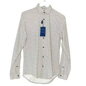 Zara mens long sleeve shirt button up size small. Floral print. Slim fit. NWT
